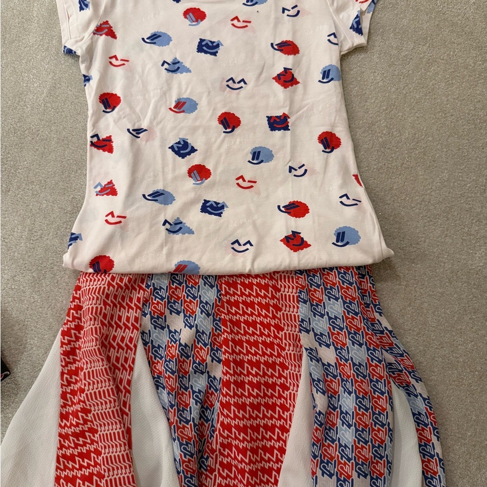 KENZO Colorful Patterned Top and Skirt Set